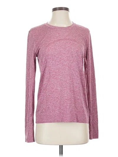 Pre-owned Lululemon Athletica Long Sleeve T-shirt In Burgundy