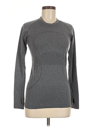 Pre-owned Lululemon Athletica Long Sleeve T-shirt In Gray