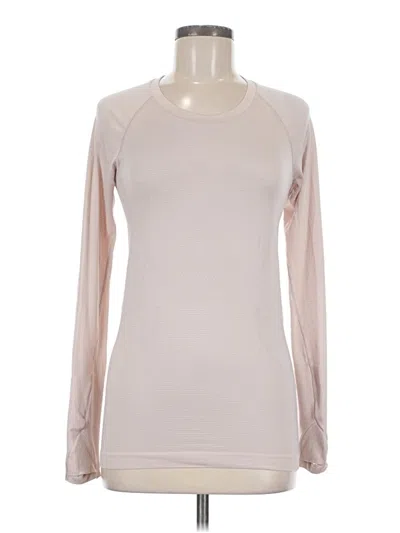 Pre-owned Lululemon Athletica Long Sleeve T-shirt In Ivory