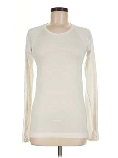 Pre-owned Lululemon Athletica Long Sleeve T-shirt In Ivory
