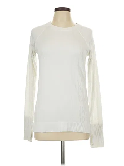 Pre-owned Lululemon Athletica Long Sleeve T-shirt In Ivory