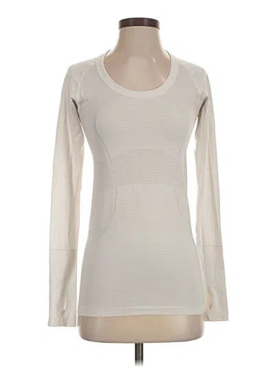 Pre-owned Lululemon Athletica Long Sleeve T-shirt In Ivory