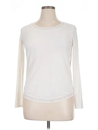 Pre-owned Lululemon Athletica Long Sleeve T-shirt In Ivory