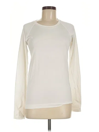 Pre-owned Lululemon Athletica Long Sleeve T-shirt In Ivory