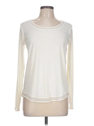 Pre-owned Lululemon Athletica Long Sleeve T-shirt In Ivory