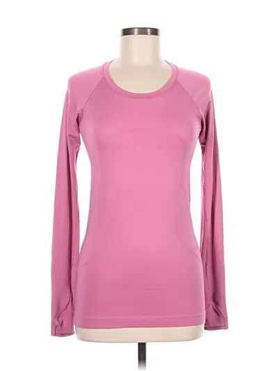 Pre-owned Lululemon Athletica Long Sleeve T-shirt In Pink