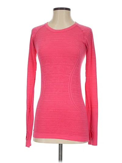 Pre-owned Lululemon Athletica Long Sleeve T-shirt In Pink