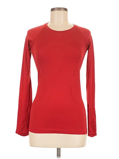 Pre-owned Lululemon Athletica Long Sleeve T-shirt In Red