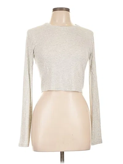 Pre-owned Lululemon Athletica Long Sleeve T-shirt In Silver