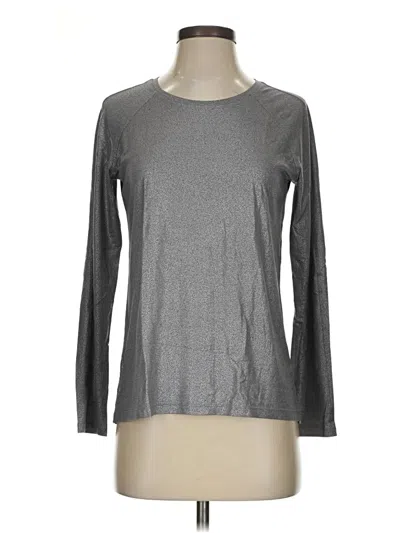 Pre-owned Lululemon Athletica Long Sleeve T-shirt In Silver
