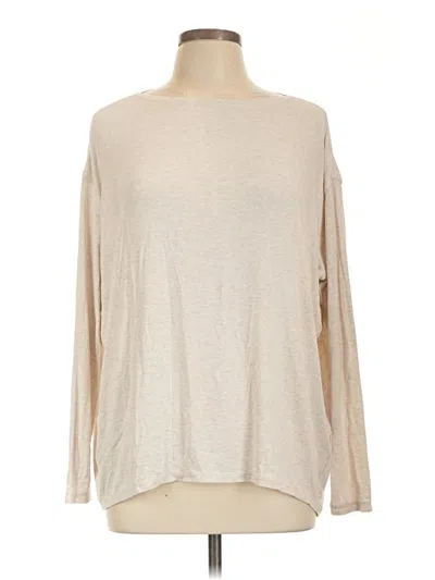 Pre-owned Lululemon Athletica Long Sleeve T-shirt In Tan