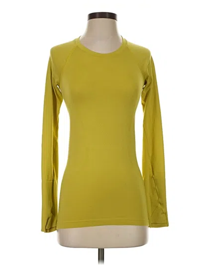 Pre-owned Lululemon Athletica Long Sleeve T-shirt In Yellow