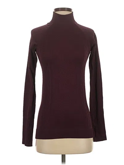 Pre-owned Lululemon Athletica Long Sleeve Turtleneck In Burgundy