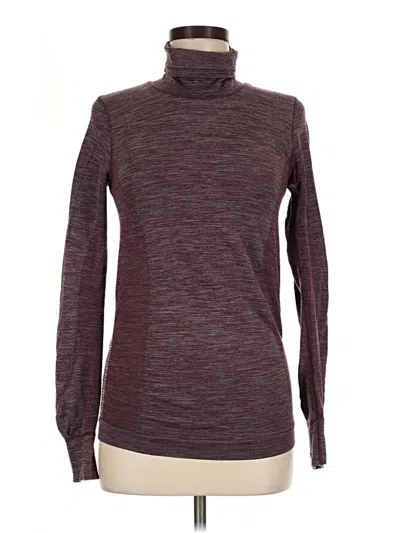 Pre-owned Lululemon Athletica Long Sleeve Turtleneck In Burgundy
