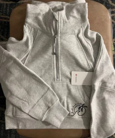 Pre-owned Lululemon Athletica Lululemon Hawaii Limited Edition Scuba Oversized 1/2 Zip Hoodie Rare Xs/s In Gray