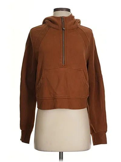 Pre-owned Lululemon Athletica Pullover Hoodie In Brown
