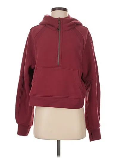 Pre-owned Lululemon Athletica Pullover Hoodie In Burgundy