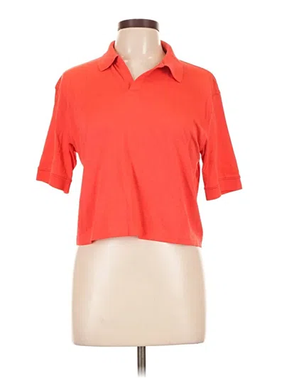 Pre-owned Lululemon Athletica Short Sleeve Polo Shirt In Orange