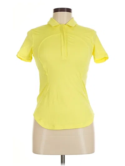 Pre-owned Lululemon Athletica Short Sleeve Polo Shirt In Yellow