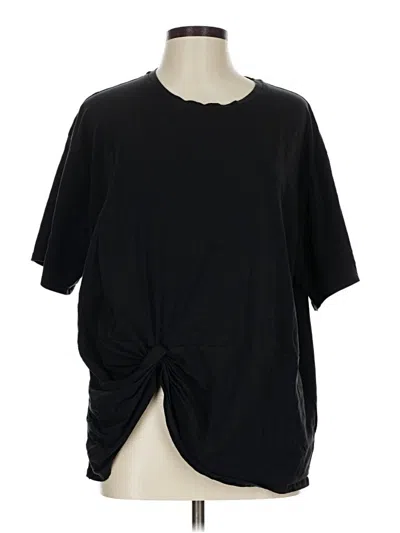 Pre-owned Lululemon Athletica Short Sleeve Top Black Crew Neck Tops