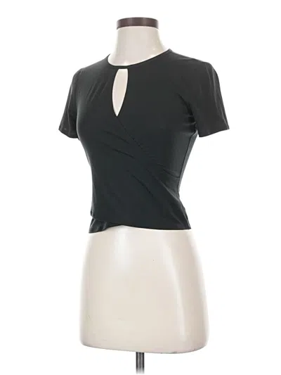 Pre-owned Lululemon Athletica Short Sleeve Top Black Keyhole Neckline Tops