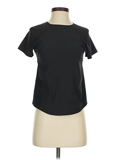 Pre-owned Lululemon Athletica Short Sleeve Top Black Mock Neckline Tops