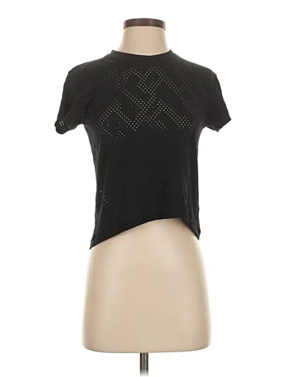 Pre-owned Lululemon Athletica Short Sleeve Top Black Mock Neckline Tops