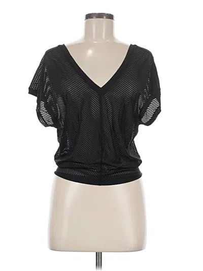Pre-owned Lululemon Athletica Short Sleeve Top Black V Neck Tops