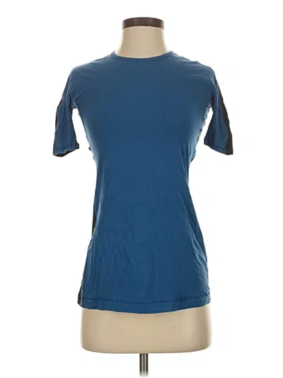 Pre-owned Lululemon Athletica Short Sleeve Top Blue Crew Neck Tops