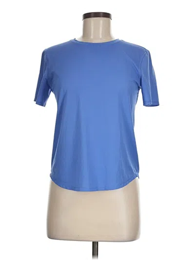 Pre-owned Lululemon Athletica Short Sleeve Top Blue Crew Neck Tops