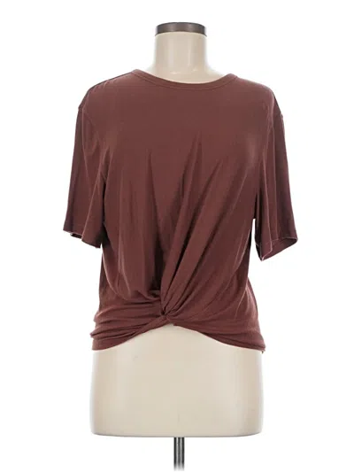 Pre-owned Lululemon Athletica Short Sleeve Top Burgundy Cowl Neck Tops