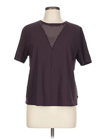 Pre-owned Lululemon Athletica Short Sleeve Top Burgundy Keyhole Neckline Tops