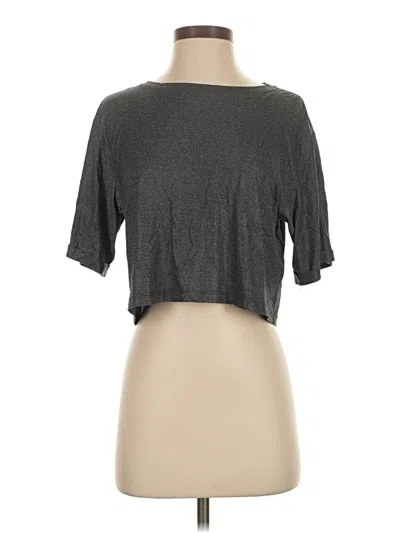 Pre-owned Lululemon Athletica Short Sleeve Top Gray Boatneck Tops