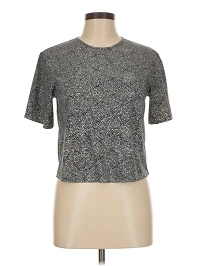 Pre-owned Lululemon Athletica Short Sleeve Top Gray Crew Neck Tops