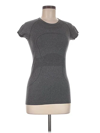 Pre-owned Lululemon Athletica Short Sleeve Top Gray Crew Neck Tops