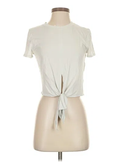 Pre-owned Lululemon Athletica Short Sleeve Top Ivory Keyhole Neckline Tops