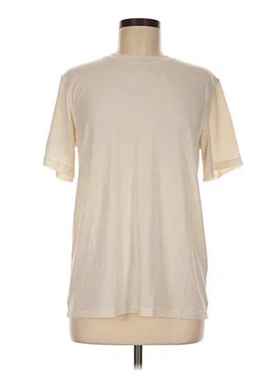 Pre-owned Lululemon Athletica Short Sleeve Top Ivory Mock Neckline Tops