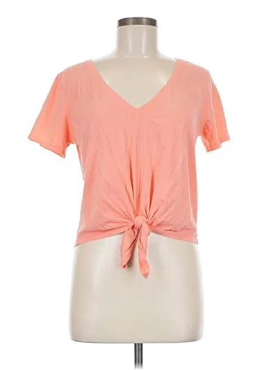 Pre-owned Lululemon Athletica Short Sleeve Top Orange Plunge Neckline Tops