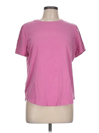 Pre-owned Lululemon Athletica Short Sleeve Top Pink Crew Neck Tops