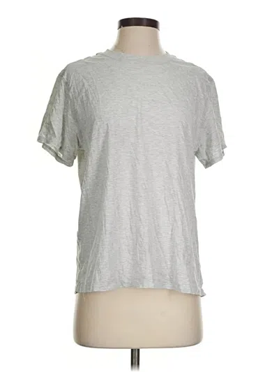 Pre-owned Lululemon Athletica Short Sleeve Top Silver Crew Neck Tops