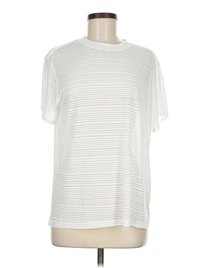 Pre-owned Lululemon Athletica Short Sleeve Top White Crew Neck Tops
