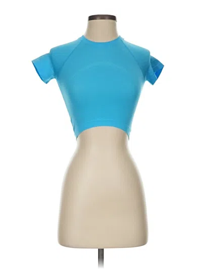 Pre-owned Lululemon Athletica Short Sleeve Turtleneck In Blue