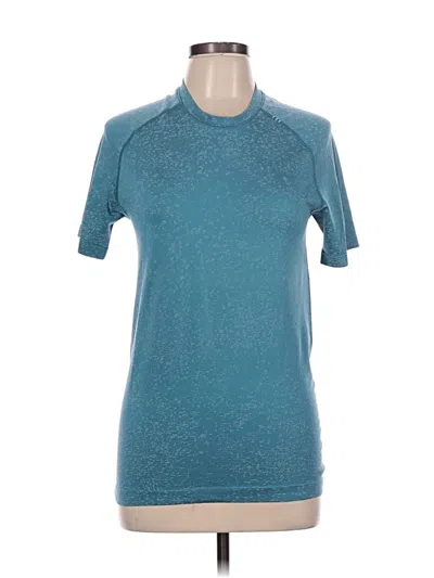 Pre-owned Lululemon Athletica Short Sleeve Turtleneck In Blue
