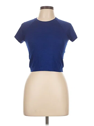 Pre-owned Lululemon Athletica Short Sleeve Turtleneck In Blue