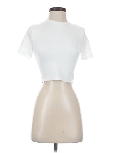 Pre-owned Lululemon Athletica Short Sleeve Turtleneck In White