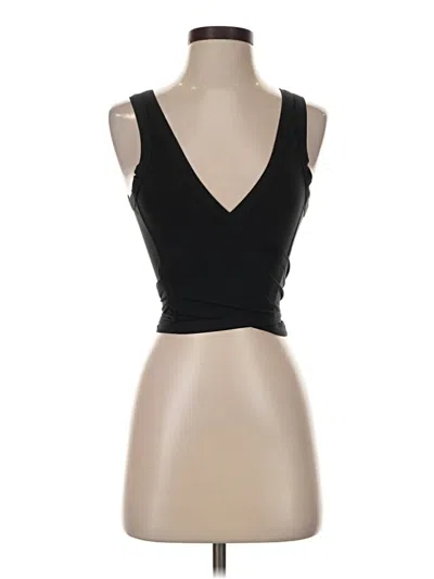 Pre-owned Lululemon Athletica Sleeveless Top Black Plunge Neckline Tops