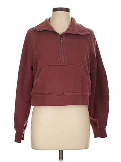 Pre-owned Lululemon Athletica Sweatshirt In Burgundy