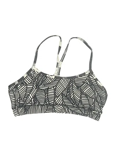 Pre-owned Lululemon Athletica Swimsuit Top Black Print Pattern Swimwear