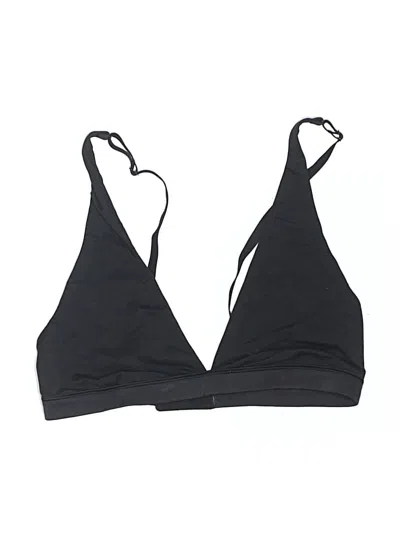 Pre-owned Lululemon Athletica Swimsuit Top Black Solid Pattern Swimwear