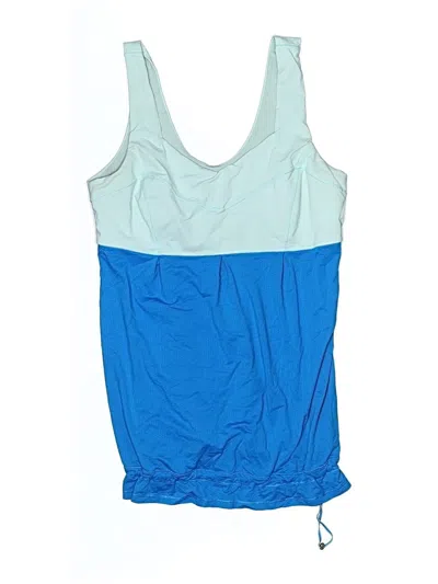 Pre-owned Lululemon Athletica Swimsuit Top Blue Color Block Pattern Swimwear